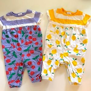 EUC • Hanna Andersson short-sleeve jumpsuit set - Size 3-6 months